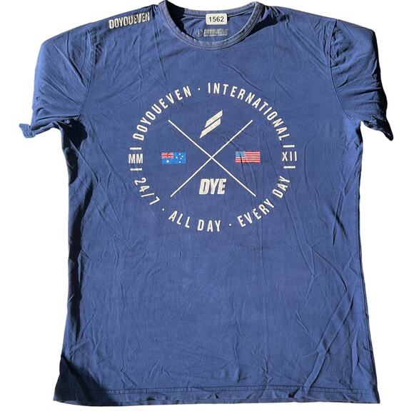 DoYouEven Women Short Sleeve T-shirt size L, Blue,International All Day Everyday - Picture 1 of 8
